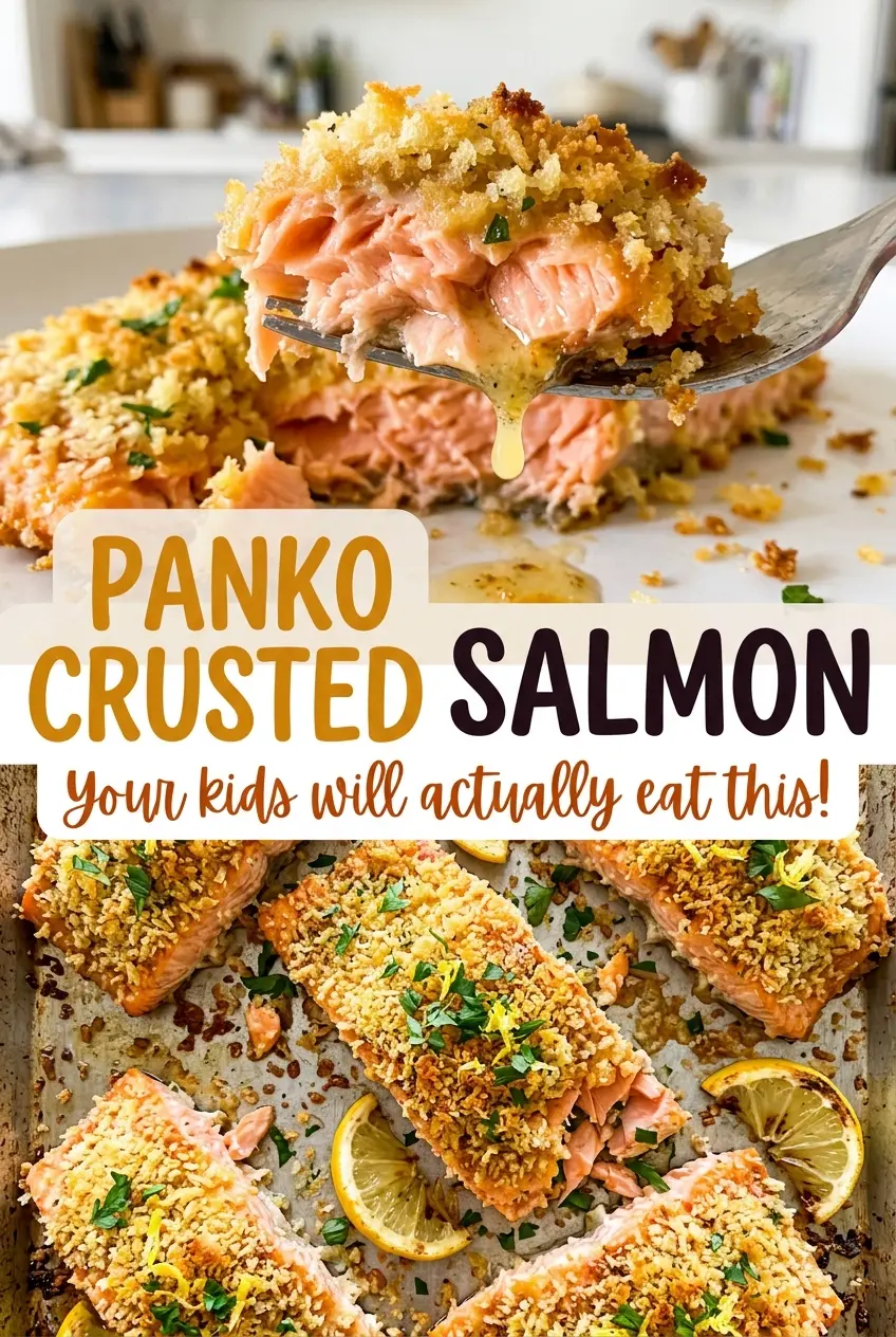 Panko Crusted Salmon with buttery herb crust