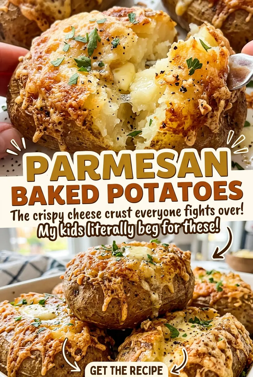 Parmesan baked potatoes crisp golden tops