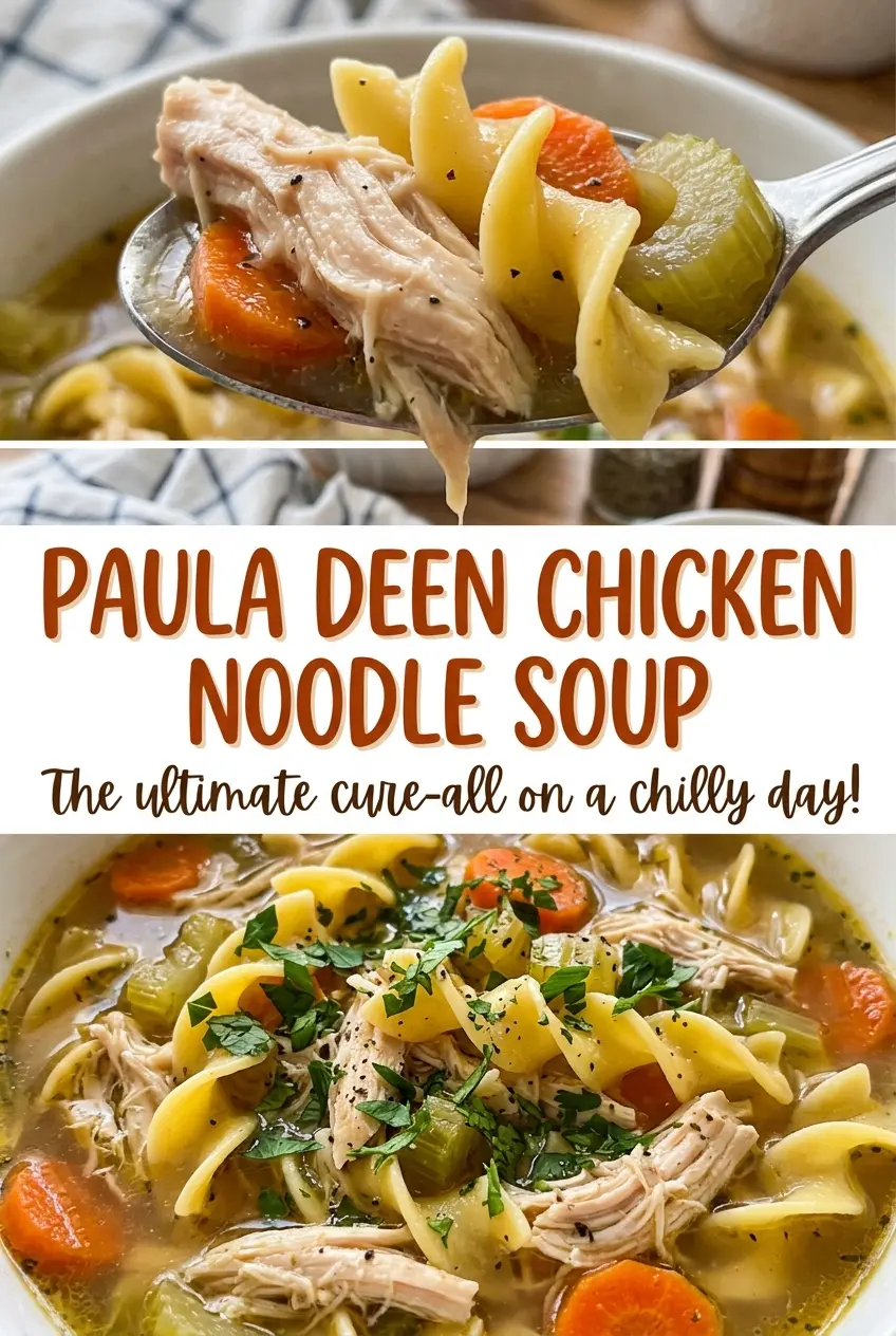 Paula Deen Chicken Noodle Soup tender noodles savory broth