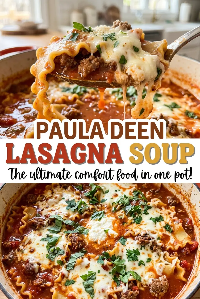 Paula Deen Lasagna Soup cheesy noodle bowl