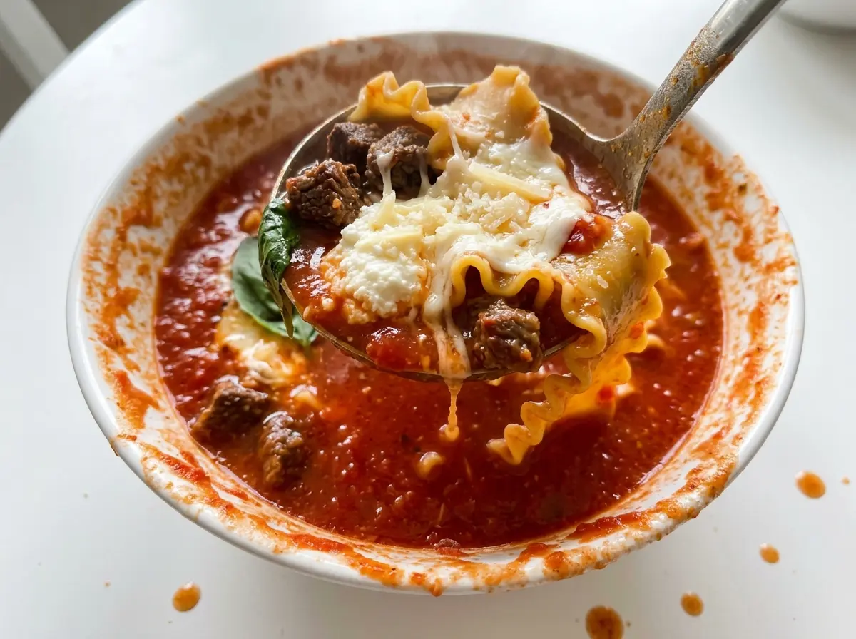 Paula Deen Lasagna Soup hearty tomato broth