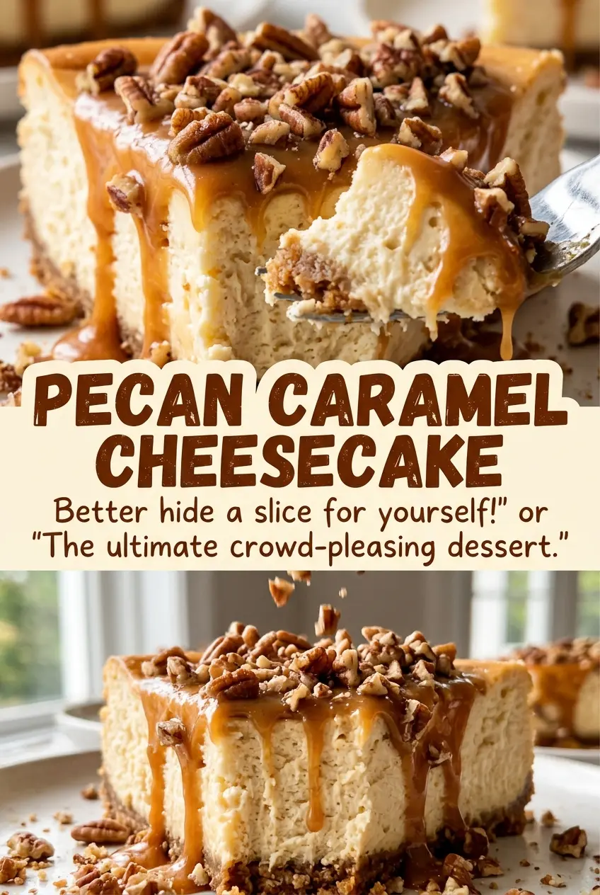 Pecan Caramel Cheesecake creamy caramel pecans