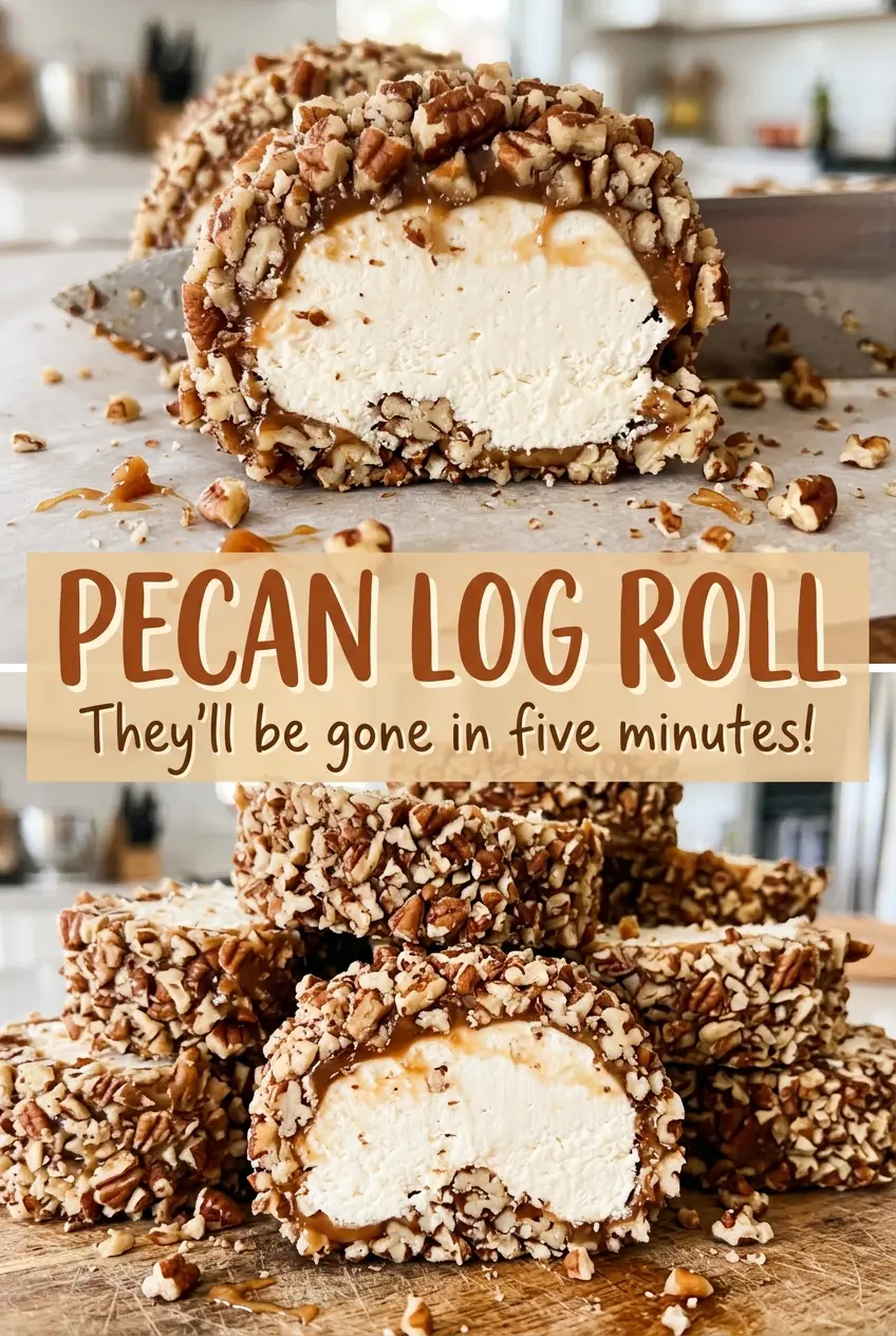 Pecan Log Roll sliced candy pieces