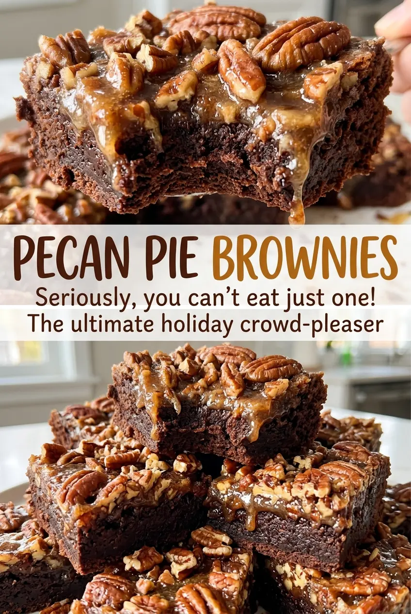 Pecan Pie Brownies fudgy layered squares
