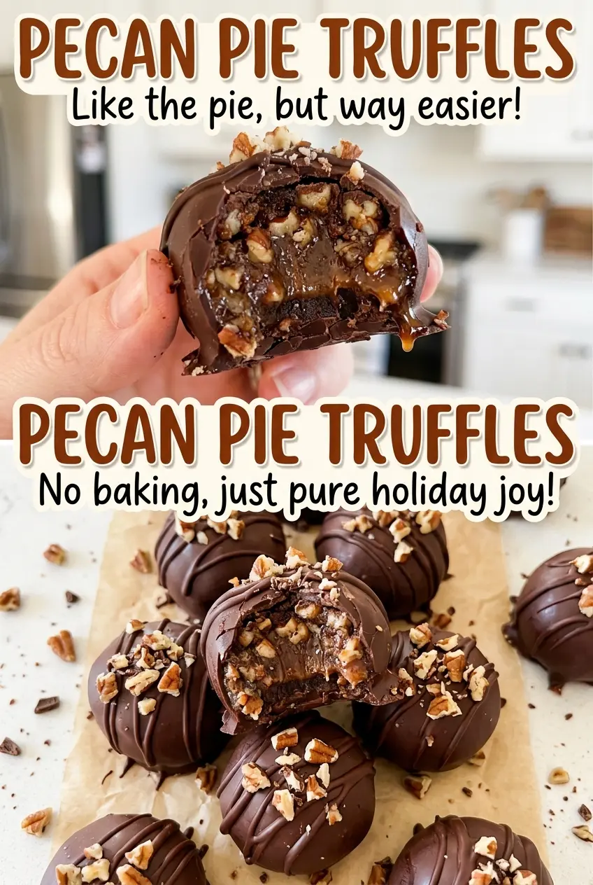 Pecan Pie Truffles toasted pecan centers