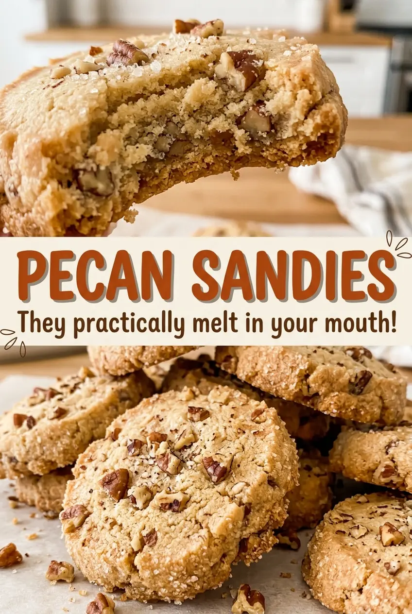 Pecan Sandies golden-edged buttery cookies