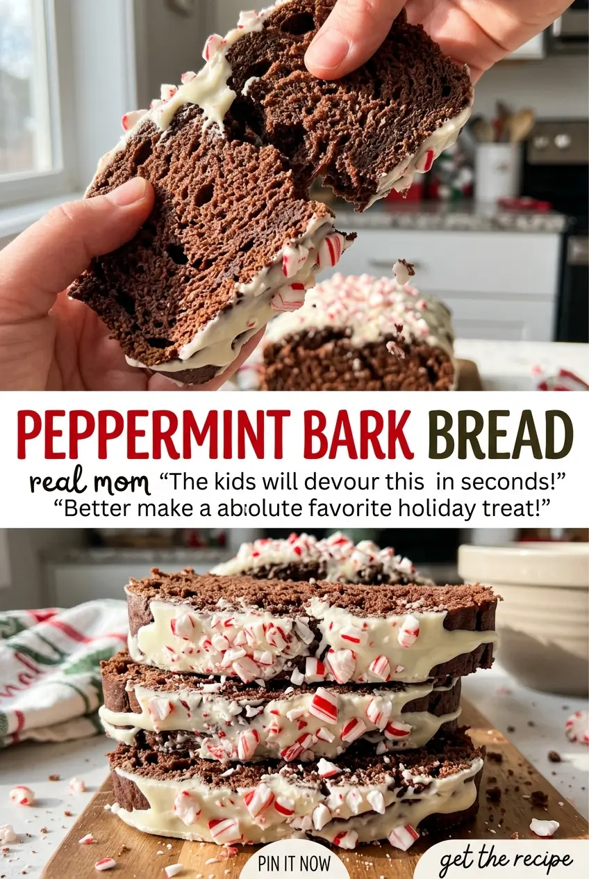 Peppermint Bark Bread candy cane topping