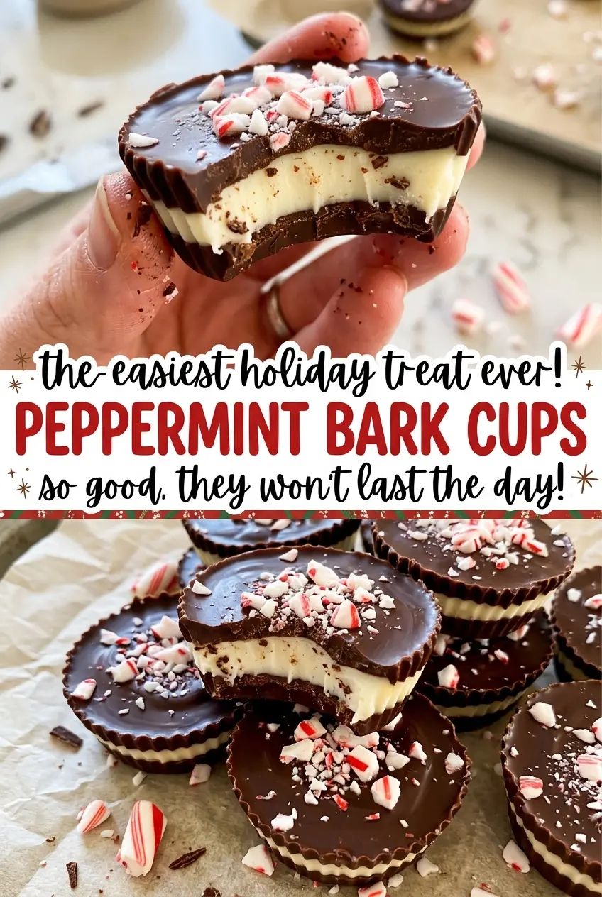 Peppermint Bark Cups layered chocolate peppermint