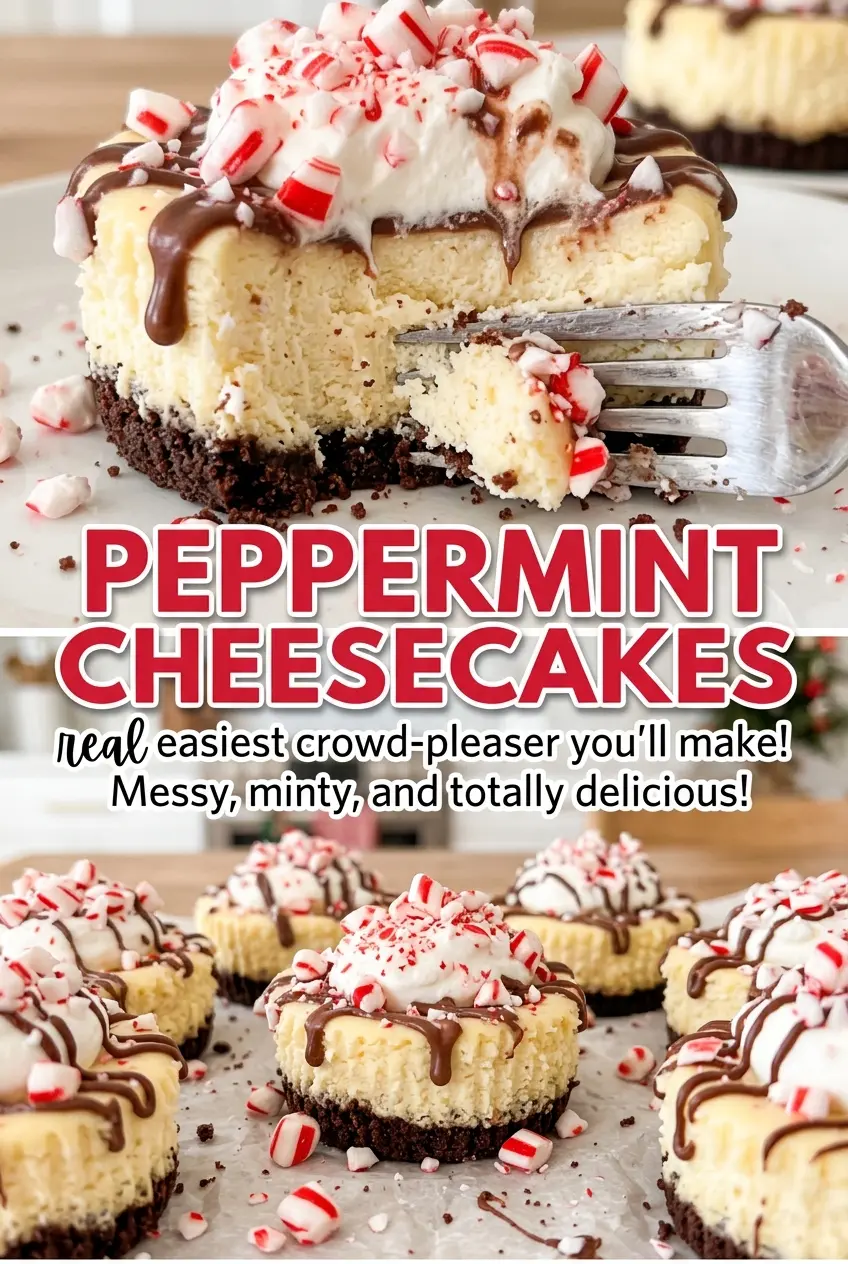 Peppermint cheesecakes, creamy and minty