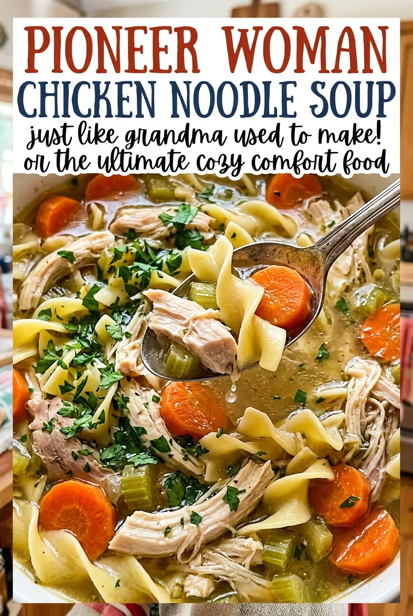 Pioneer Woman Chicken Noodle Soup tender hearty
