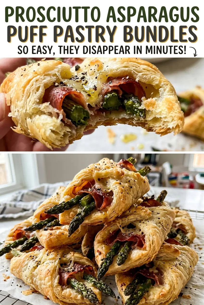 Prosciutto asparagus puff pastry bundles crisp savory