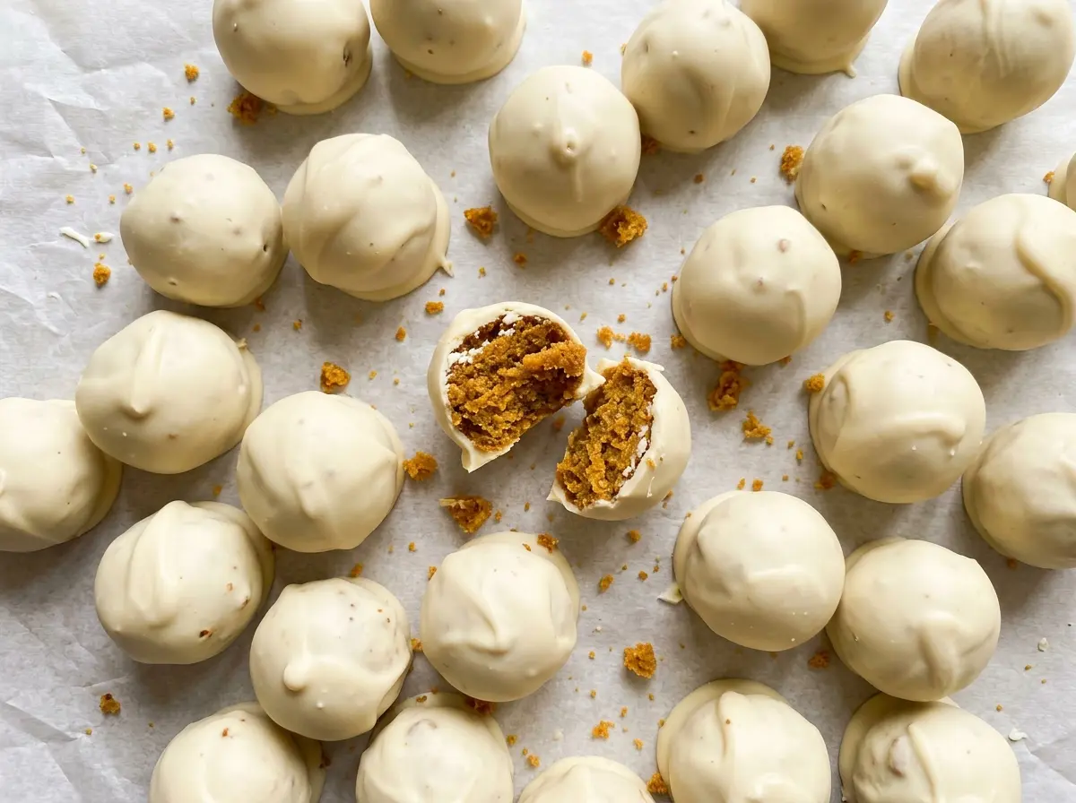 Pumpkin Bread Truffles chocolate dipped