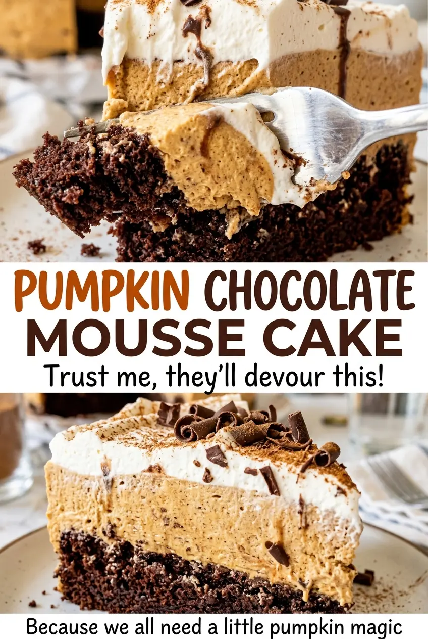 Pumpkin Chocolate Mousse Cake cocoa pumpkin layers