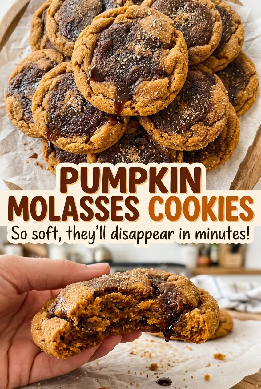 Pumpkin Molasses Cookies soft spiced centers