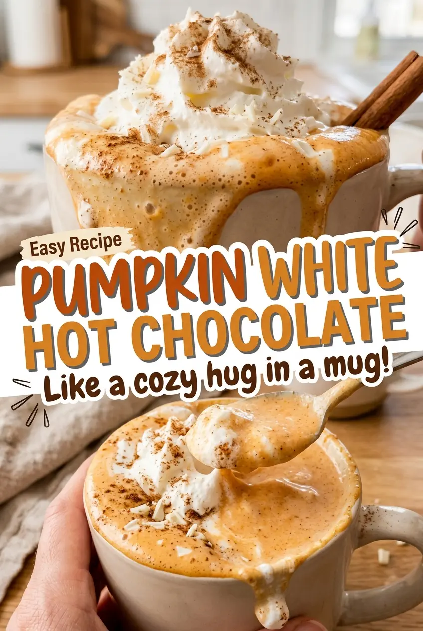 Pumpkin white hot chocolate creamy and warmly spiced