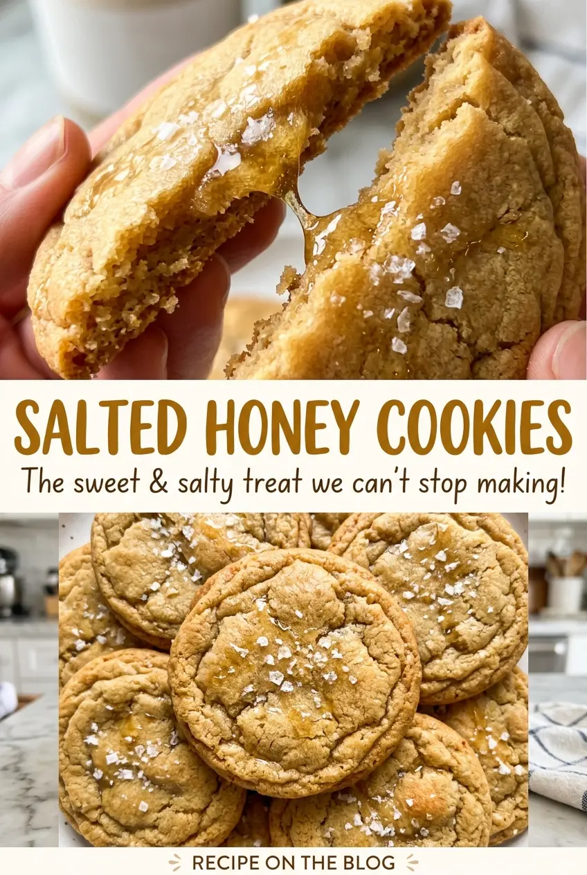 Salted Honey Cookies with tender centers and flaky salt