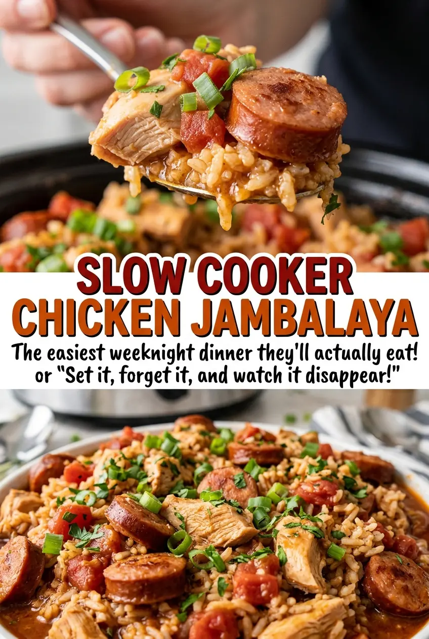 Slow Cooker Chicken Jambalaya smoky sausage rice