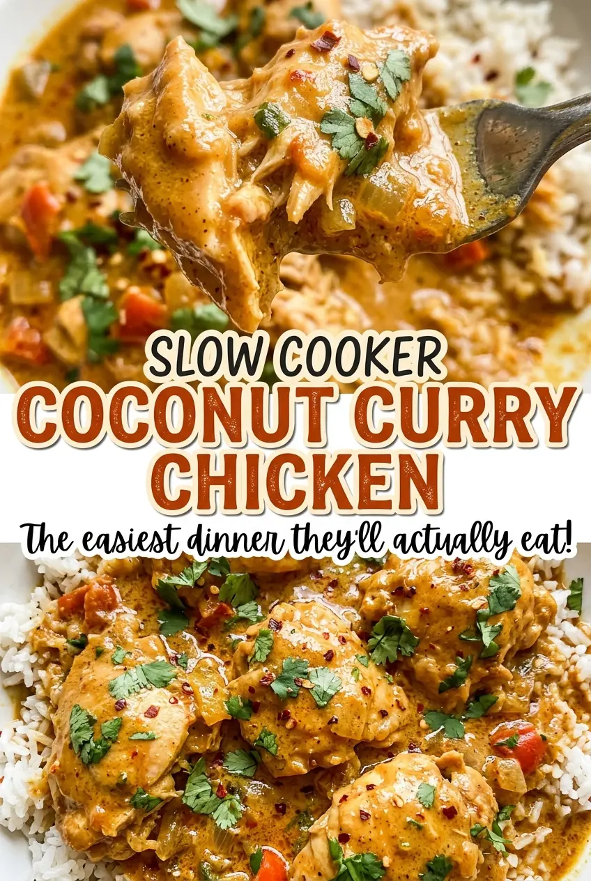 Slow Cooker Coconut Curry Chicken tender spiced thighs