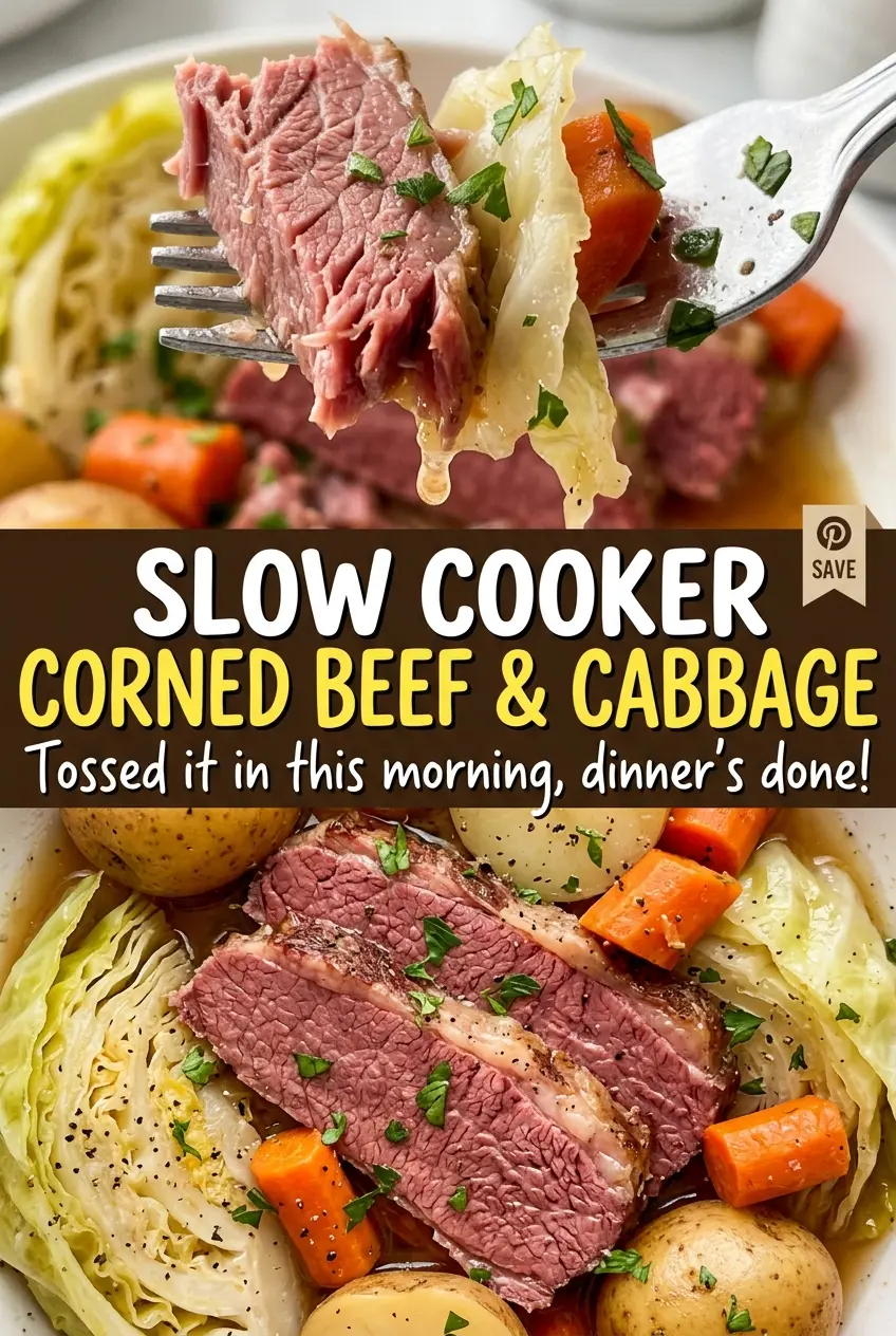 Slow Cooker Corned Beef and Cabbage with tender vegetables