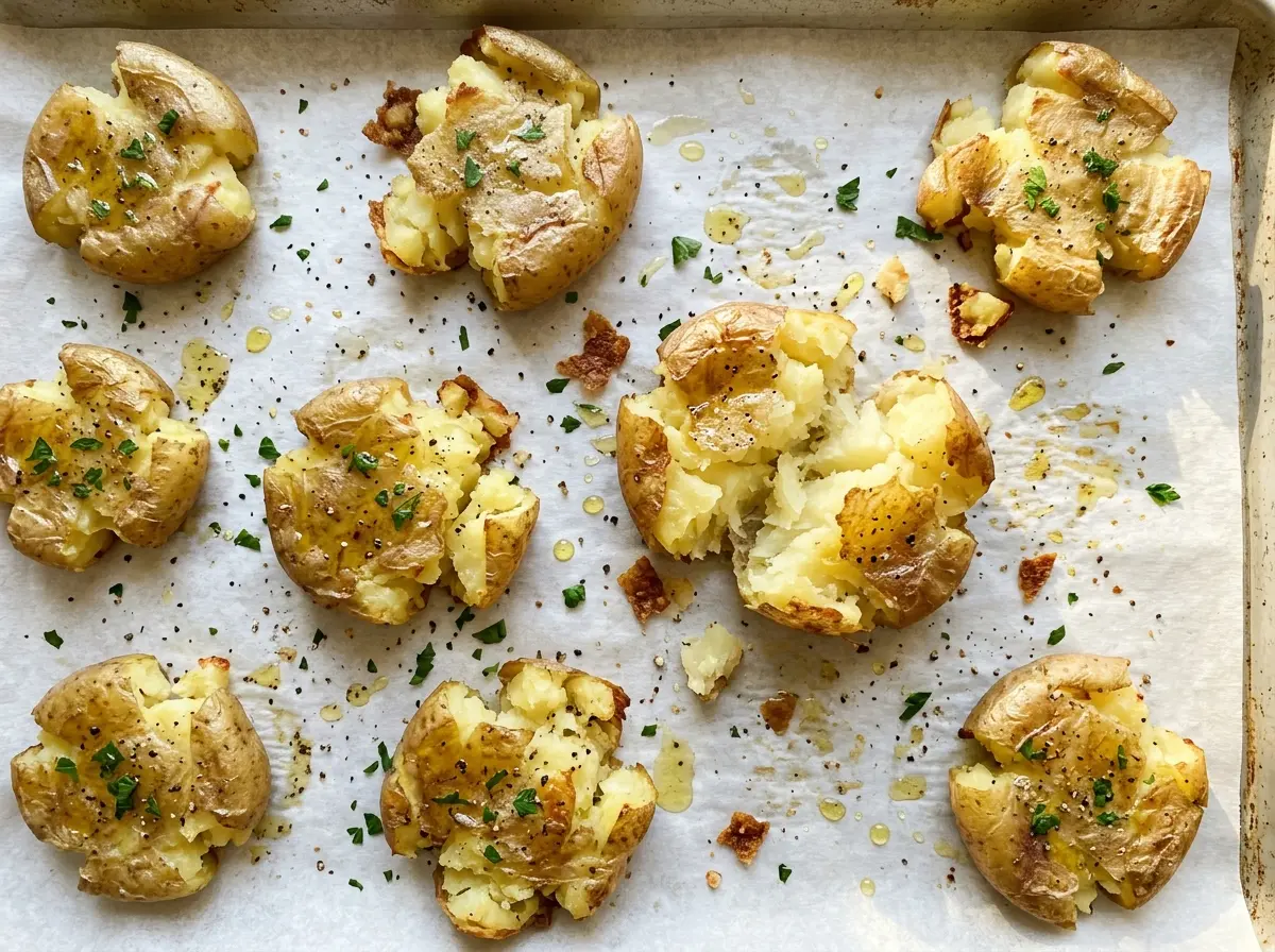 Smashed Potatoes crisp golden edges