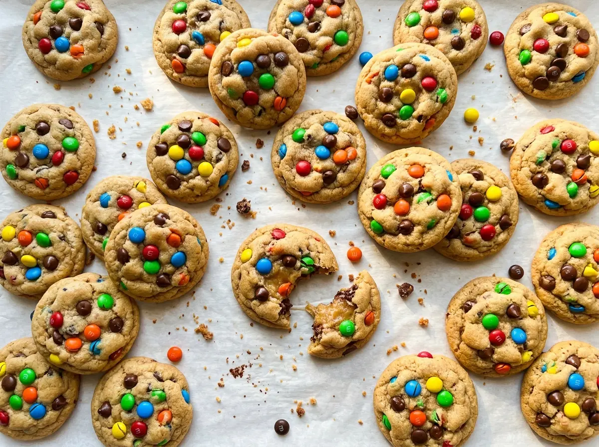 Soft Batch Mini M&M Chocolate Chip Cookies soft colorful candy-studded