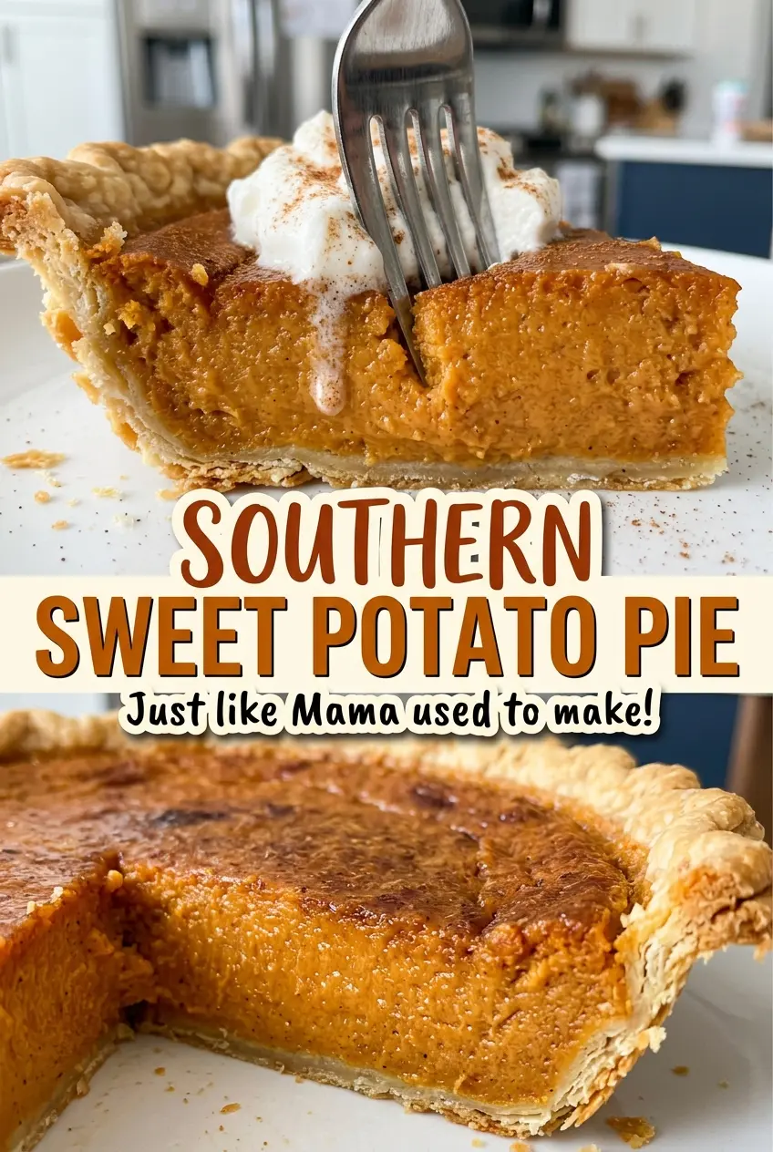Southern Sweet Potato Pie with creamy spiced custard