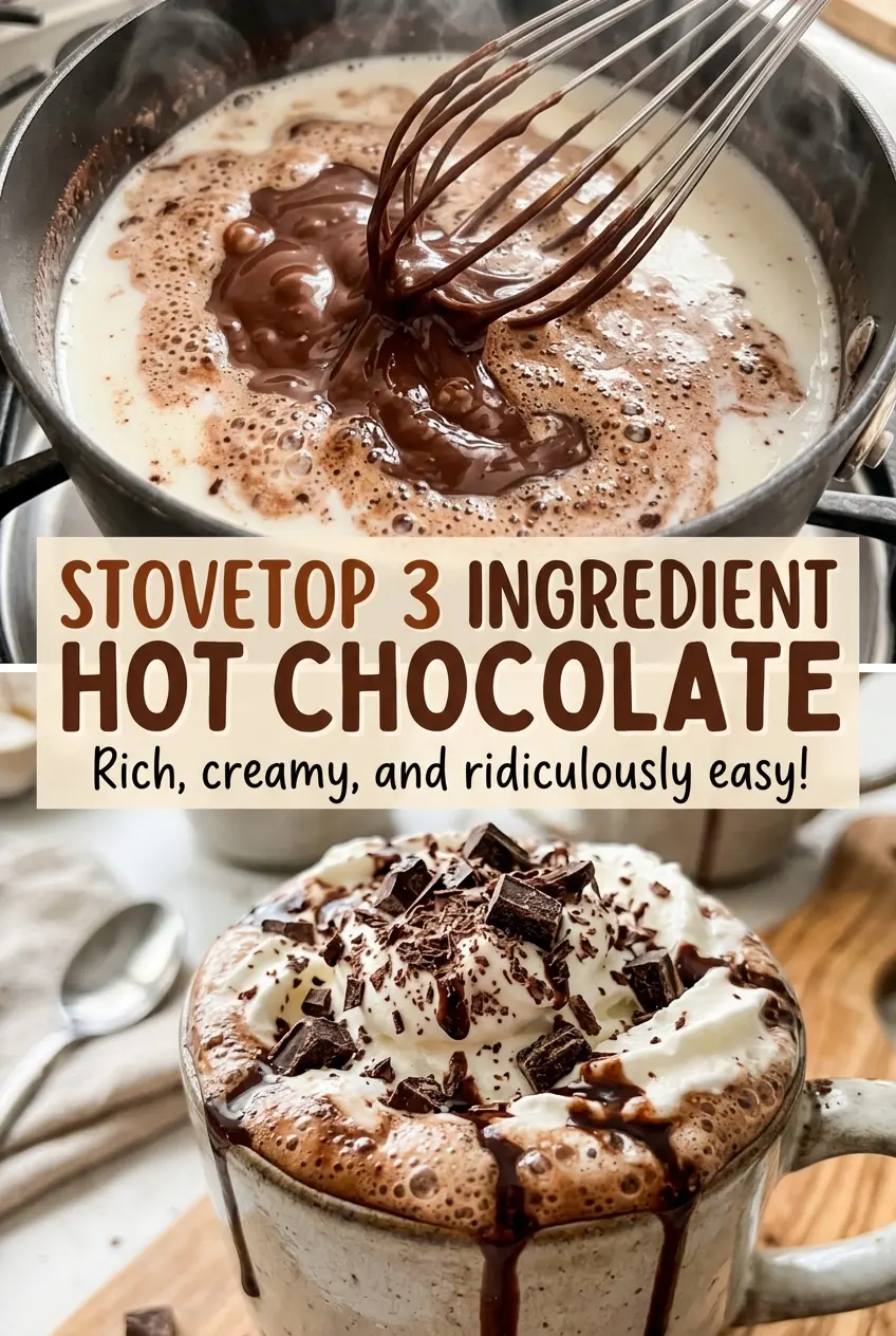 Stovetop 3 Ingredient Hot Chocolate cozy mugs