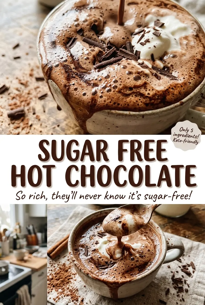 Sugar Free Hot Chocolate rich cocoa closeup