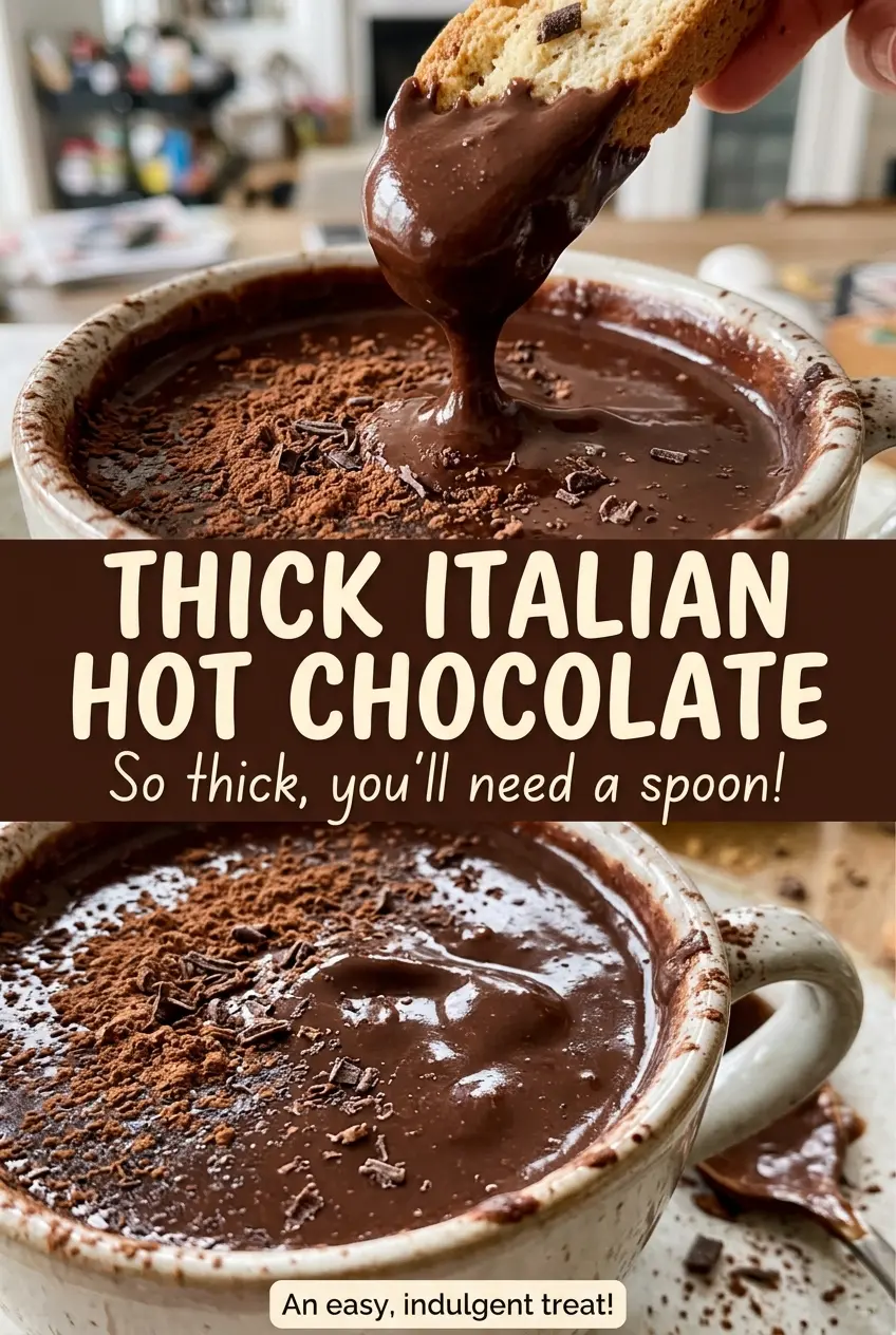 Thick Italian Hot Chocolate rich dark finish