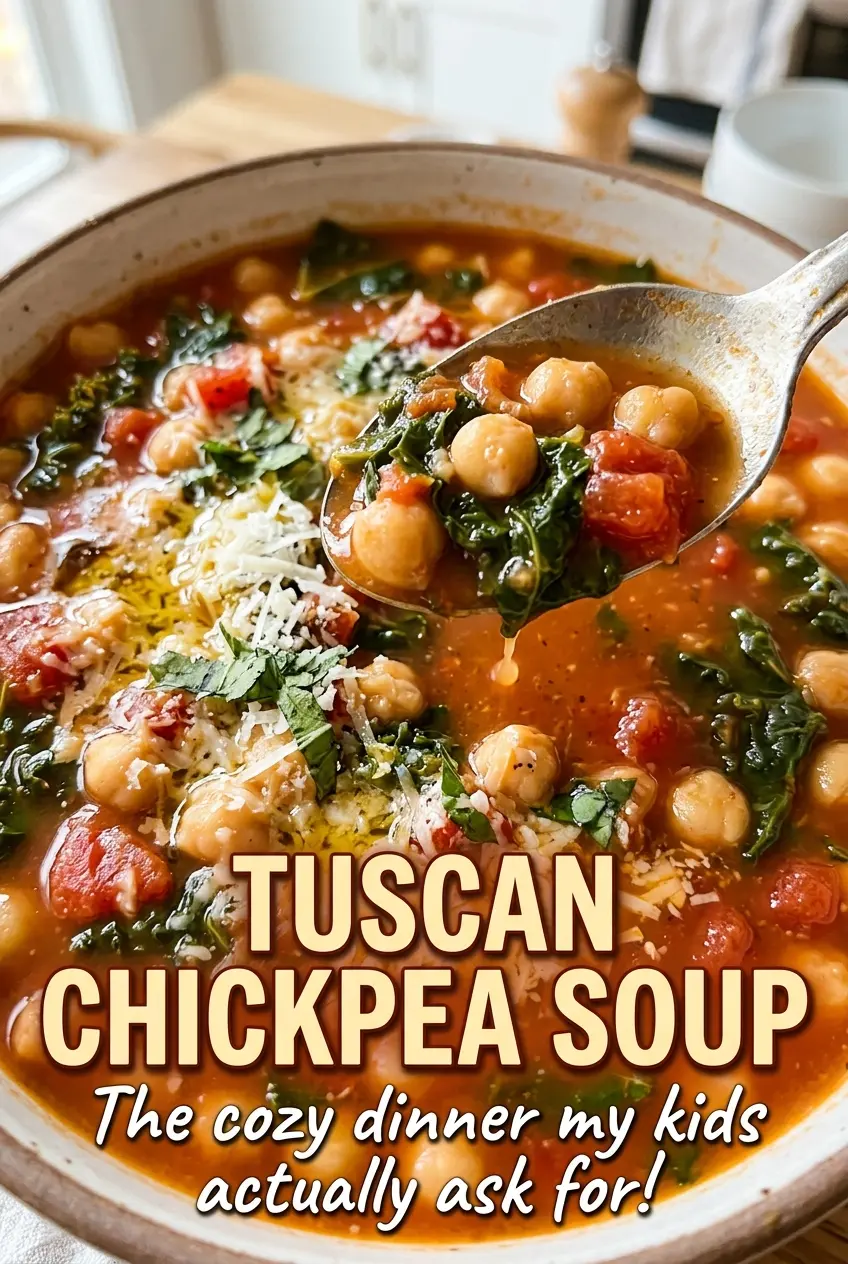 Tuscan Chickpea Soup cozy rustic bowl