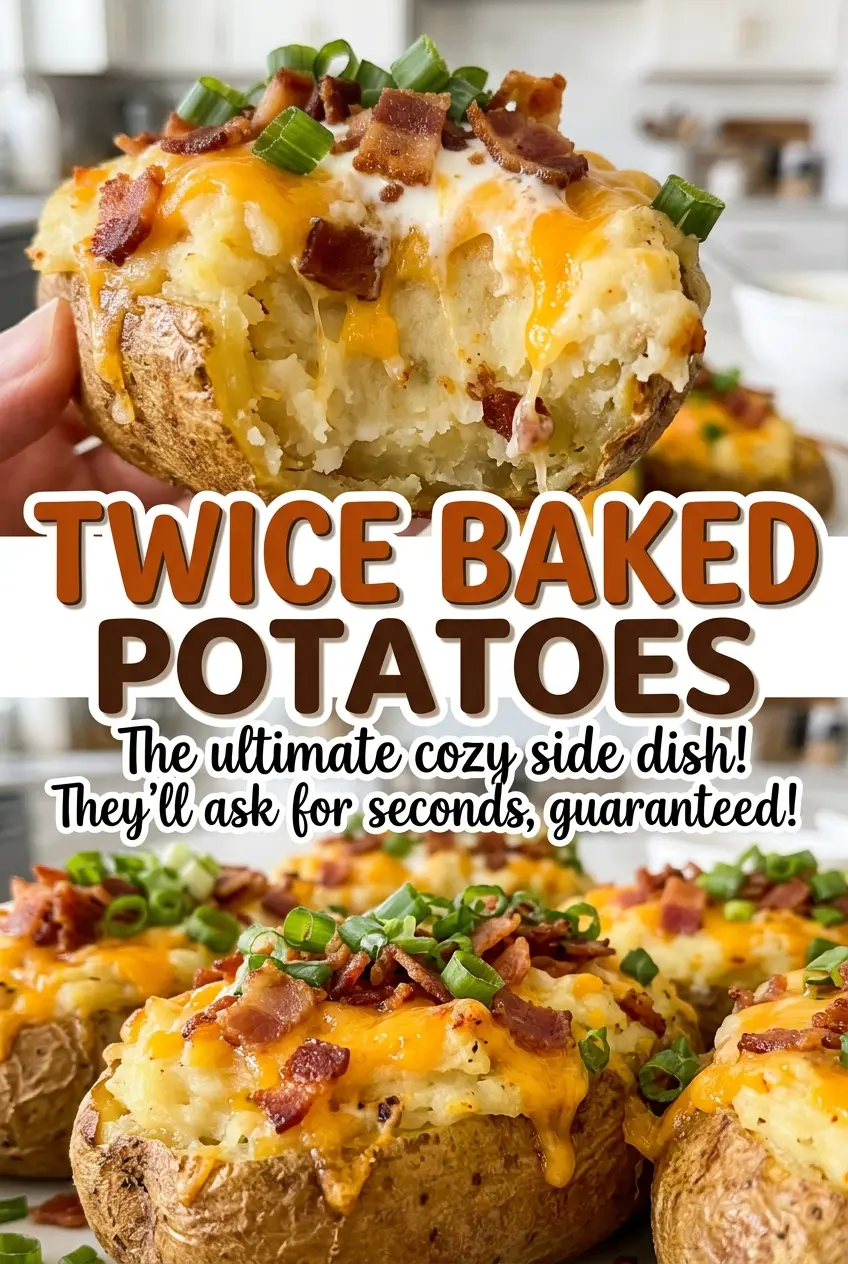 Twice baked potatoes with fluffy filling