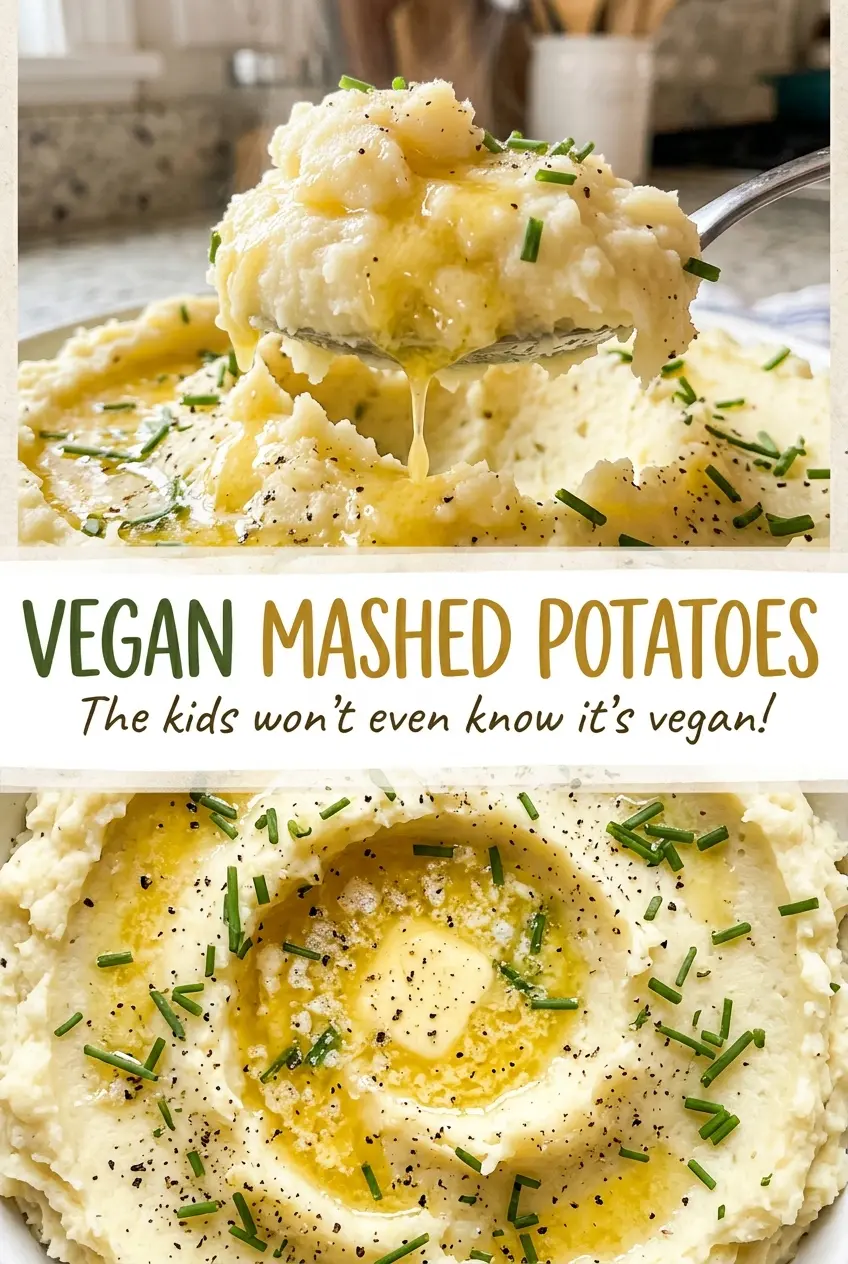 Vegan mashed potatoes creamy fluffy texture