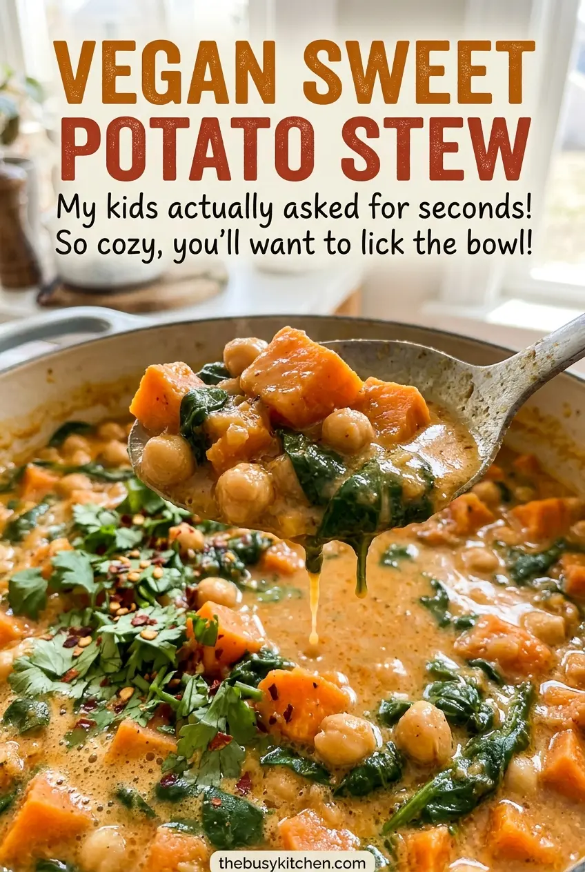 Vegan Sweet Potato Stew with creamy coconut broth