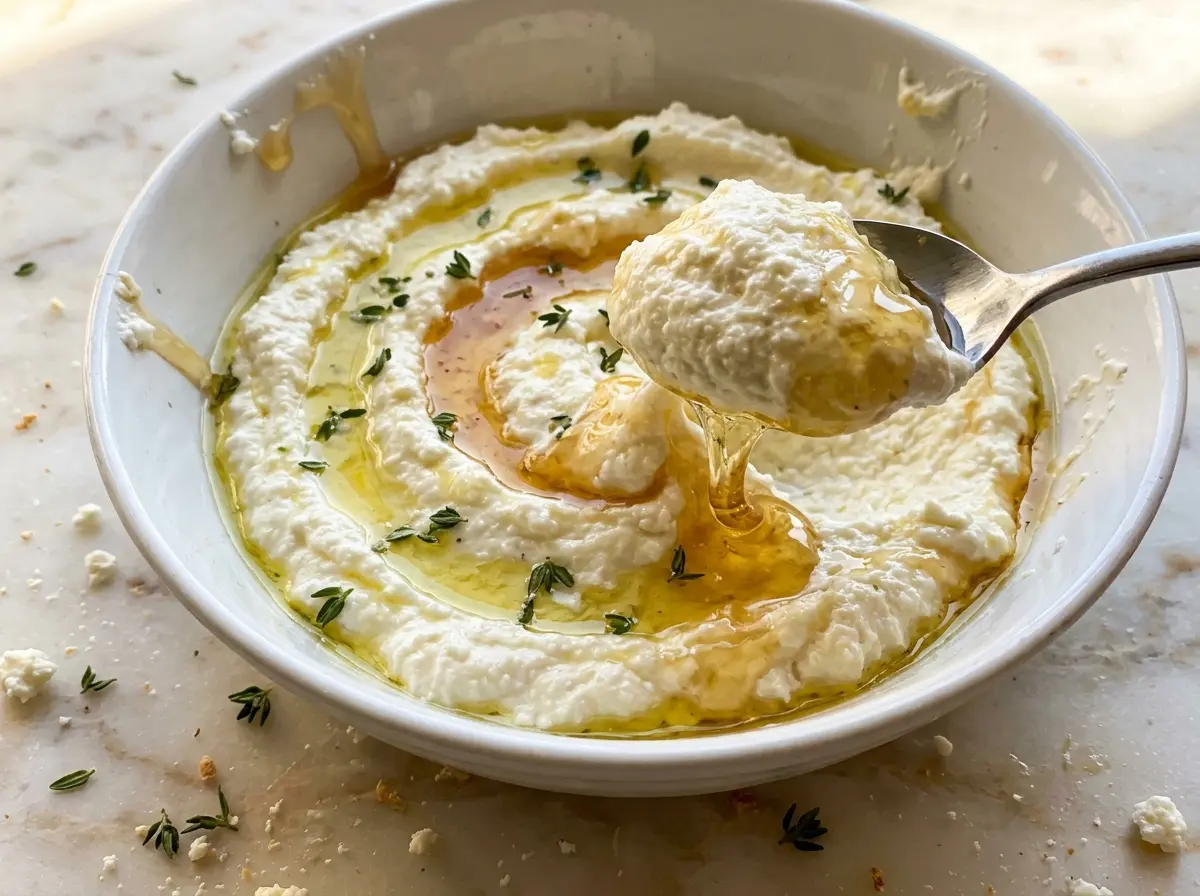 Whipped Feta and Honey Dip smooth, creamy, fluffy