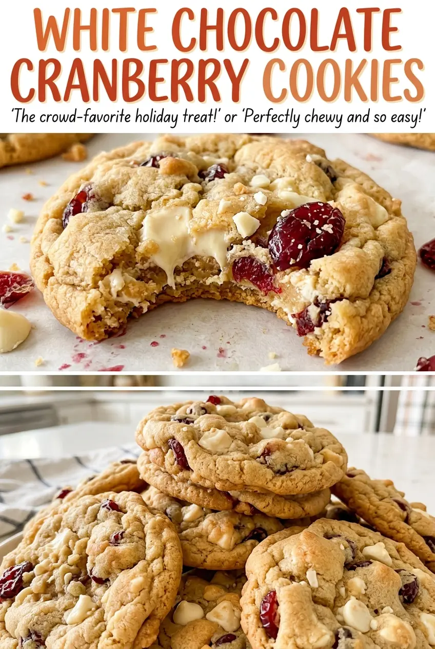 White Chocolate Cranberry Cookies soft golden
