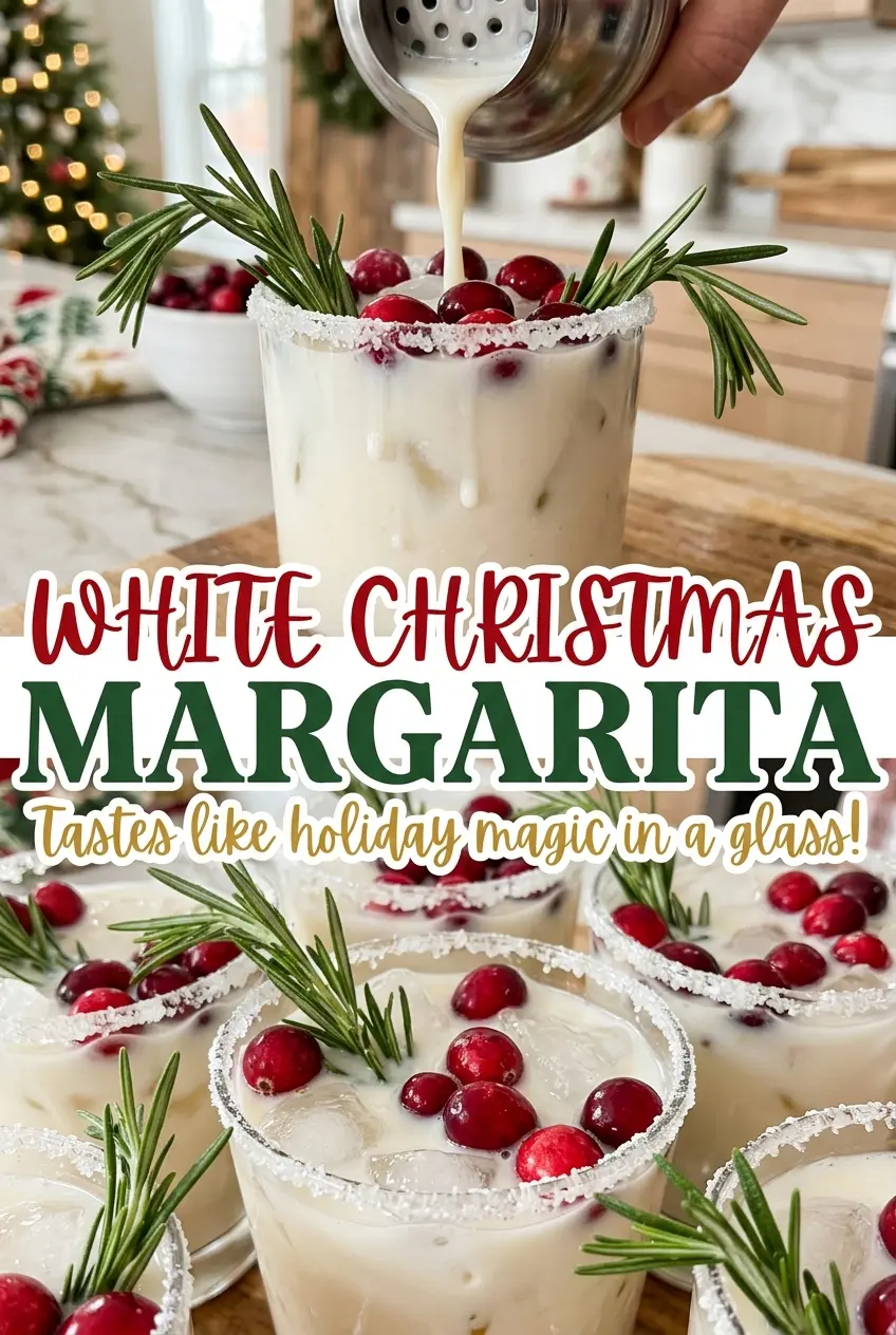 White Christmas Margarita pale shaken cocktail