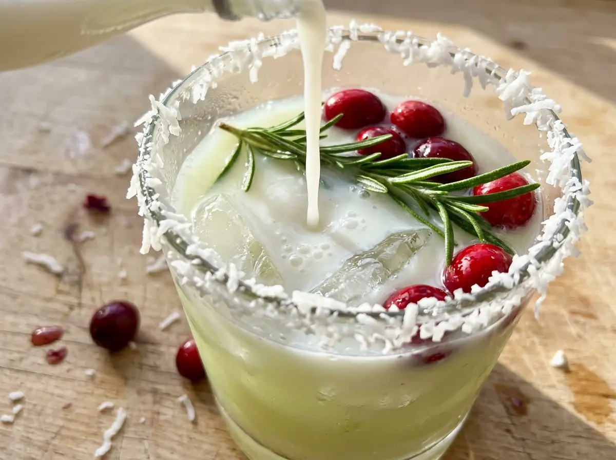 White Christmas Margarita creamy coconut drink
