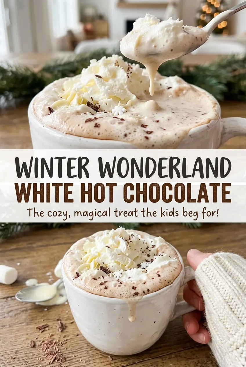Winter Wonderland White Hot Chocolate marshmallow-topped peppermint finish